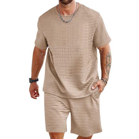 Men’s Solid Color T-Shirt & Shorts Set