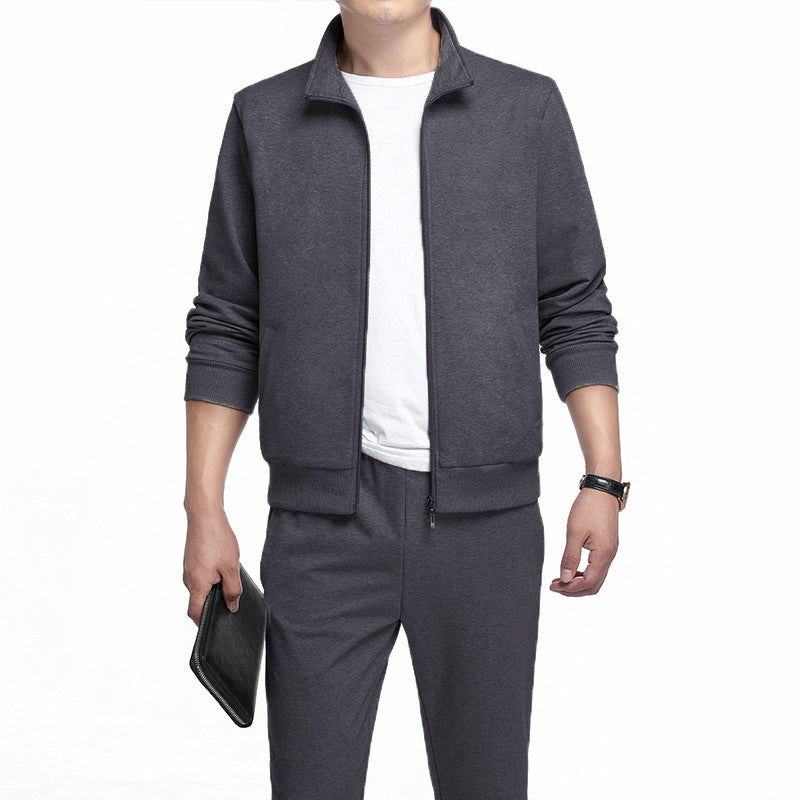 Plus Size Stand Collar Sports Set