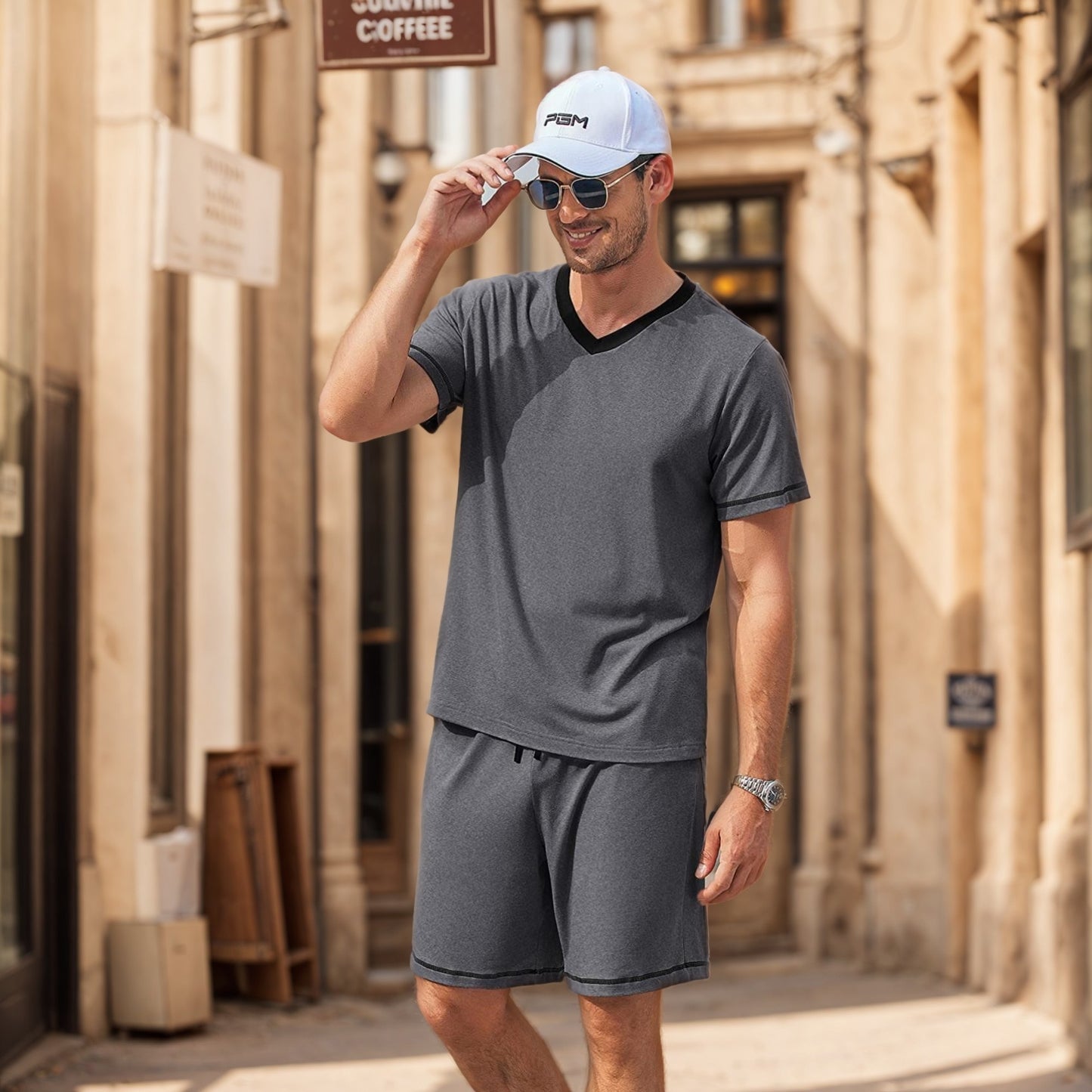 Men’s Milk Silk T-Shirt & Shorts Set
