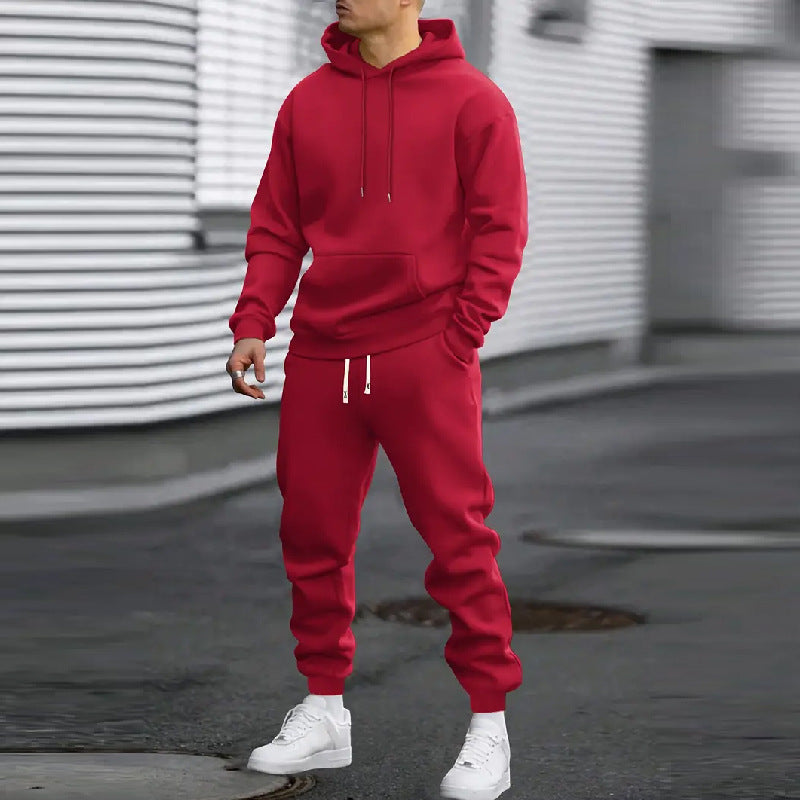 Men’s Solid Color Hoodie & Joggers Set