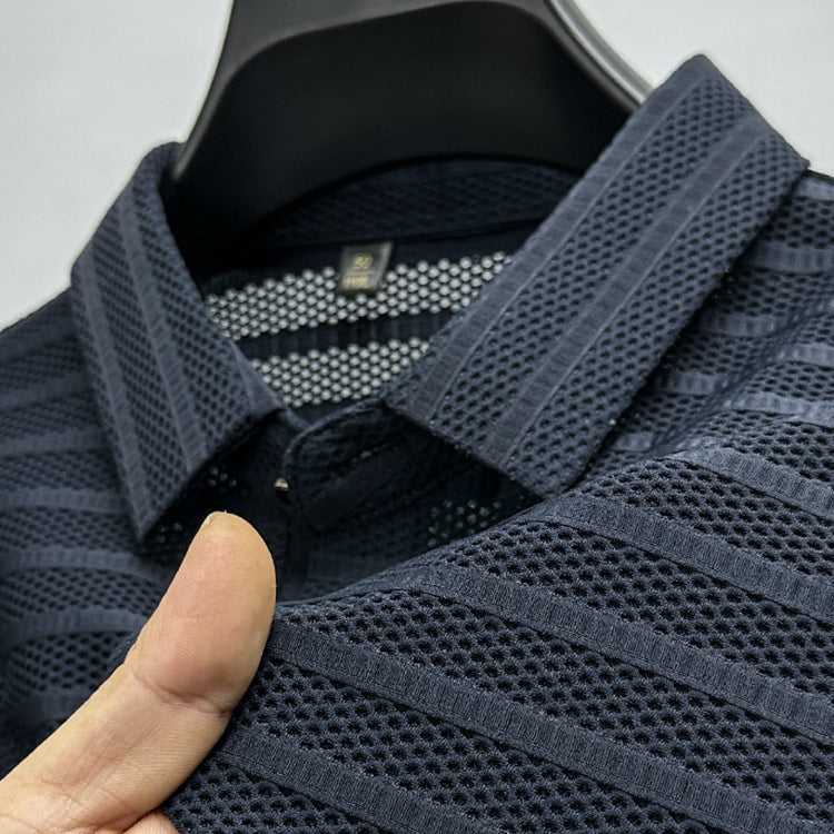 Hollow-Out Slim Polo
