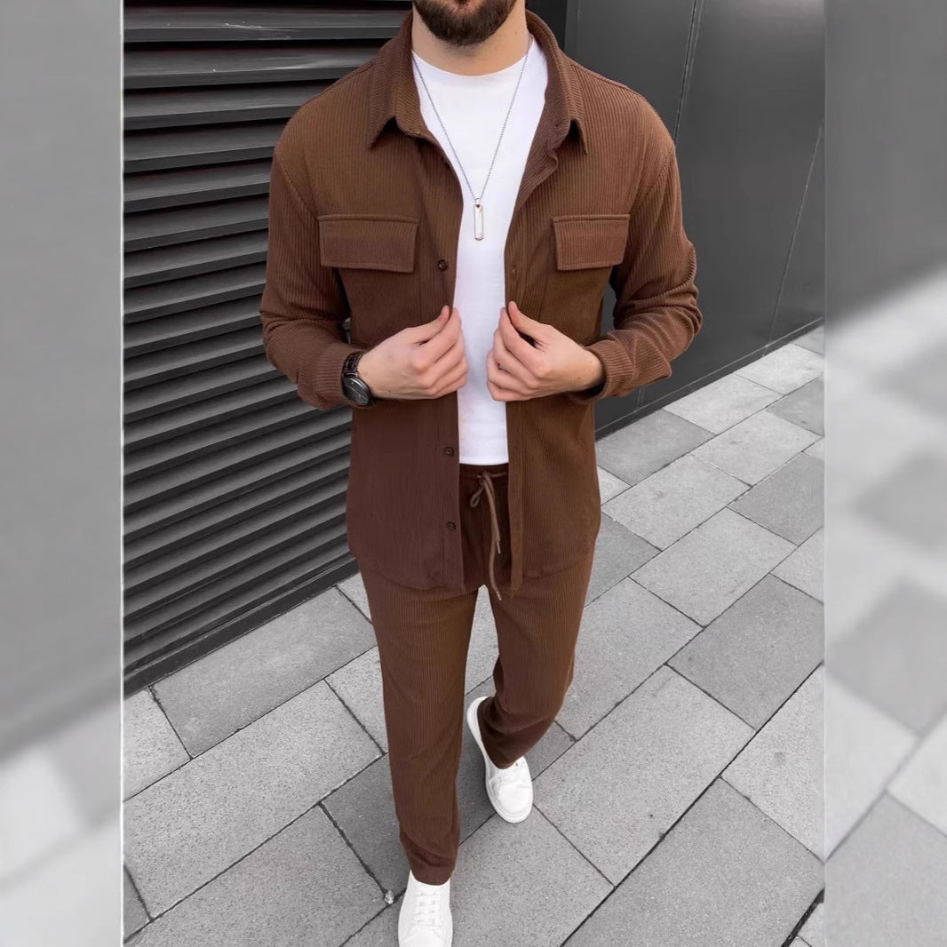 Men’s Corduroy Shirt & Trousers Set