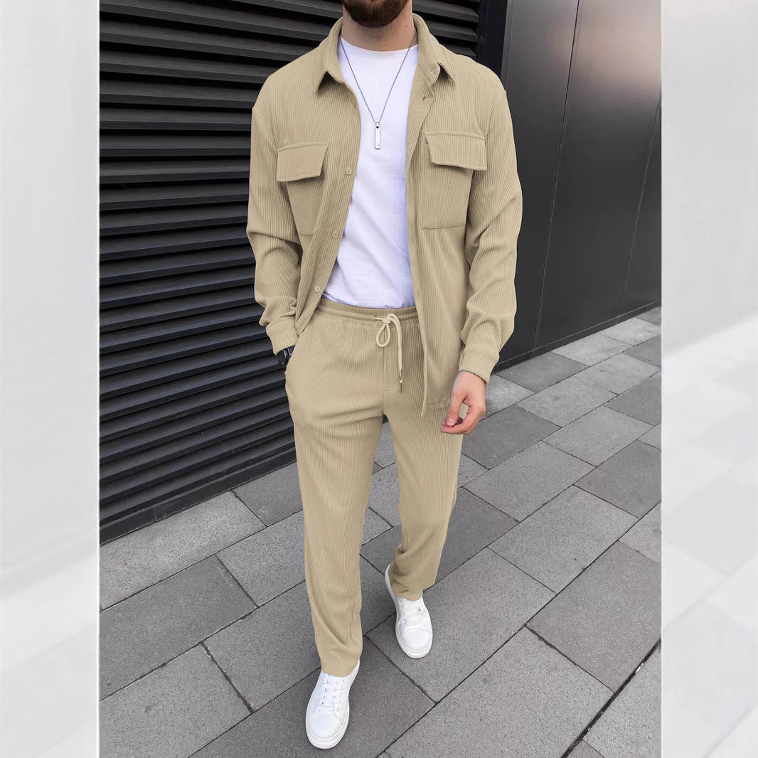 Men’s Corduroy Shirt & Trousers Set