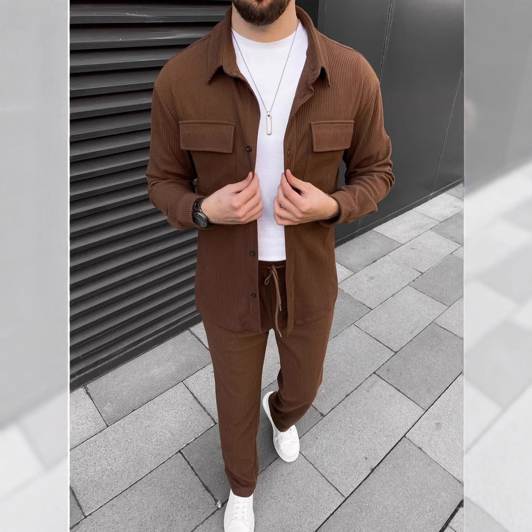 Men’s Corduroy Shirt & Trousers Set