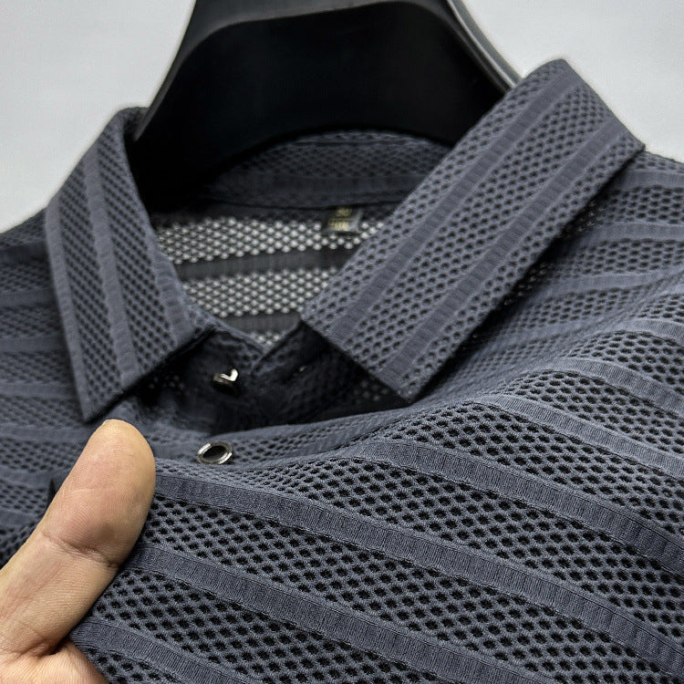 Hollow-Out Slim Polo