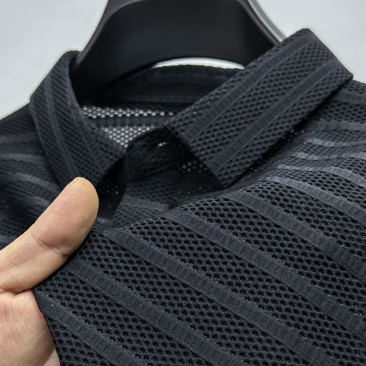 Hollow-Out Slim Polo