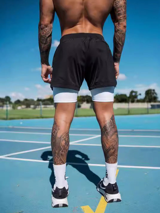 Men’s Quick-Dry Double-Layer Running Shorts
