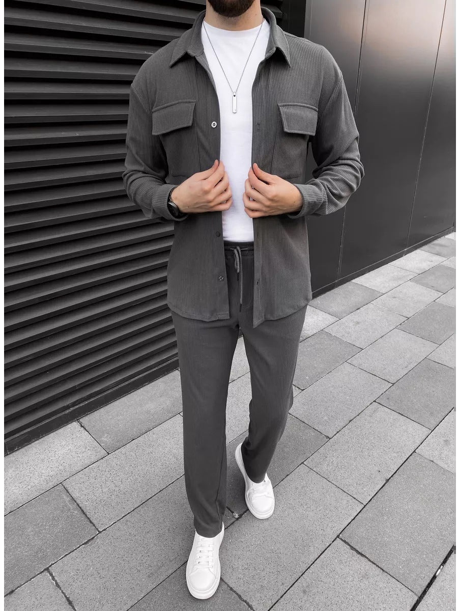 Men’s Corduroy Shirt & Trousers Set