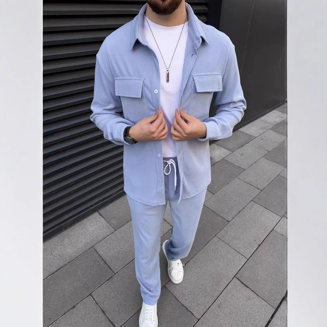 Men’s Corduroy Shirt & Trousers Set