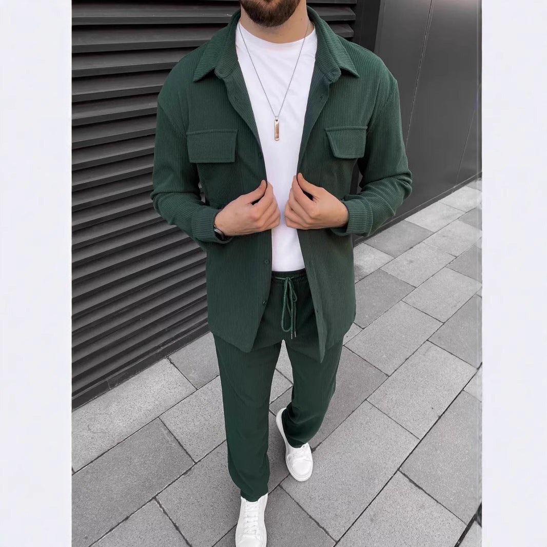 Men’s Corduroy Shirt & Trousers Set