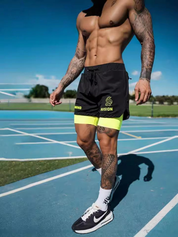 Men’s Quick-Dry Double-Layer Running Shorts