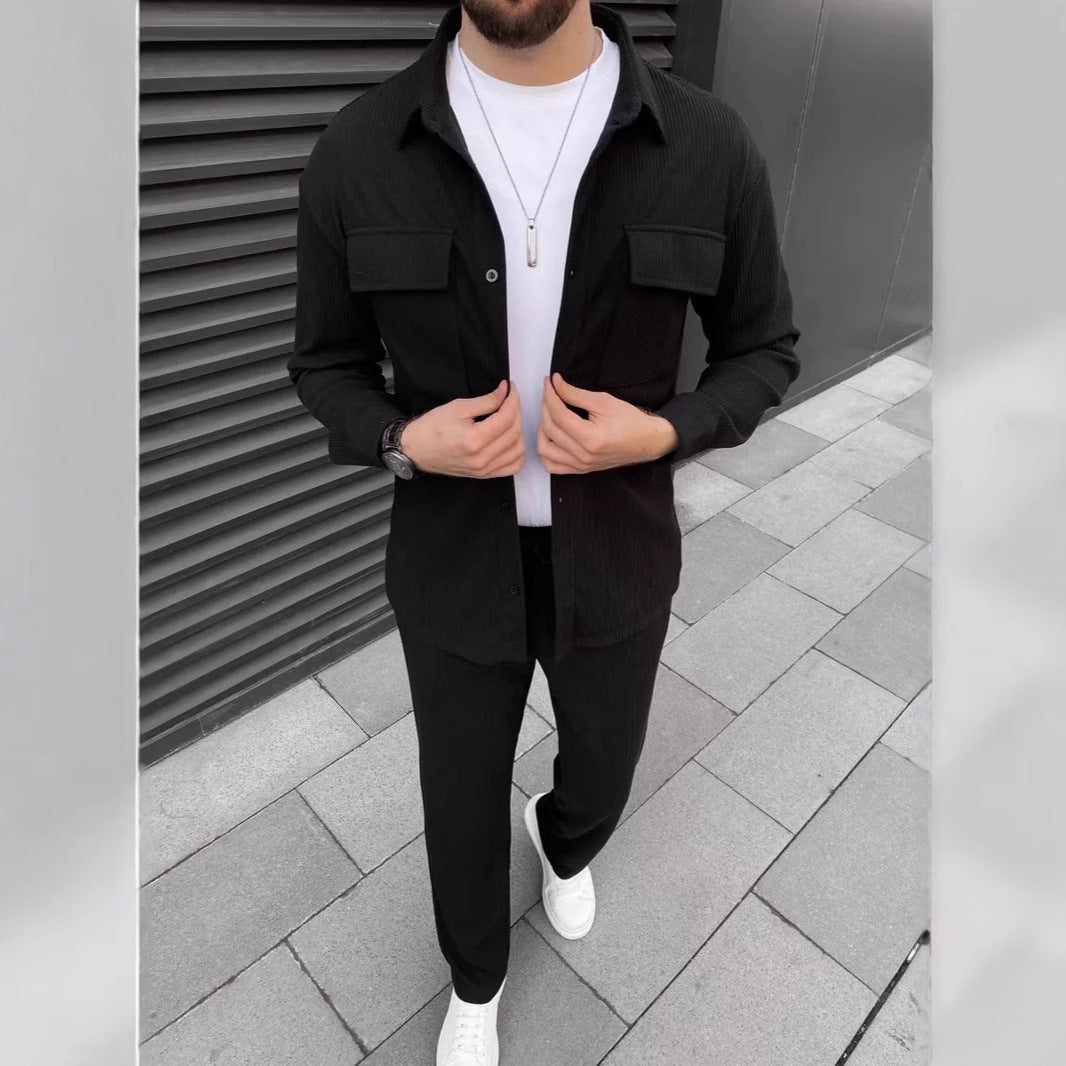 Men’s Corduroy Shirt & Trousers Set