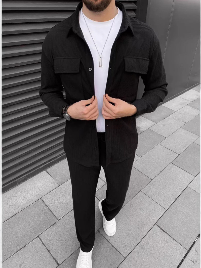 Men’s Corduroy Shirt & Trousers Set