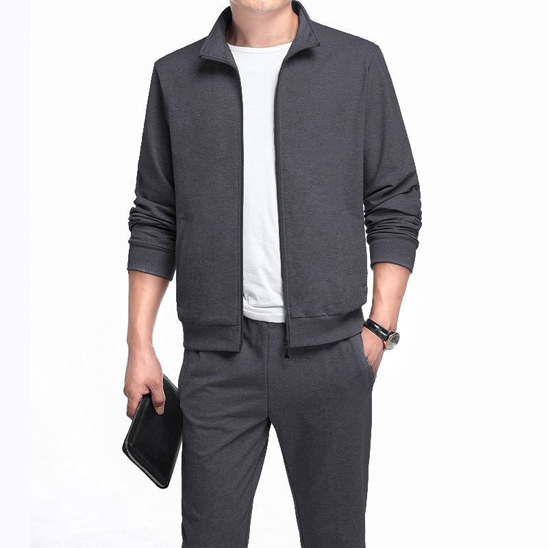 Plus Size Stand Collar Sports Set