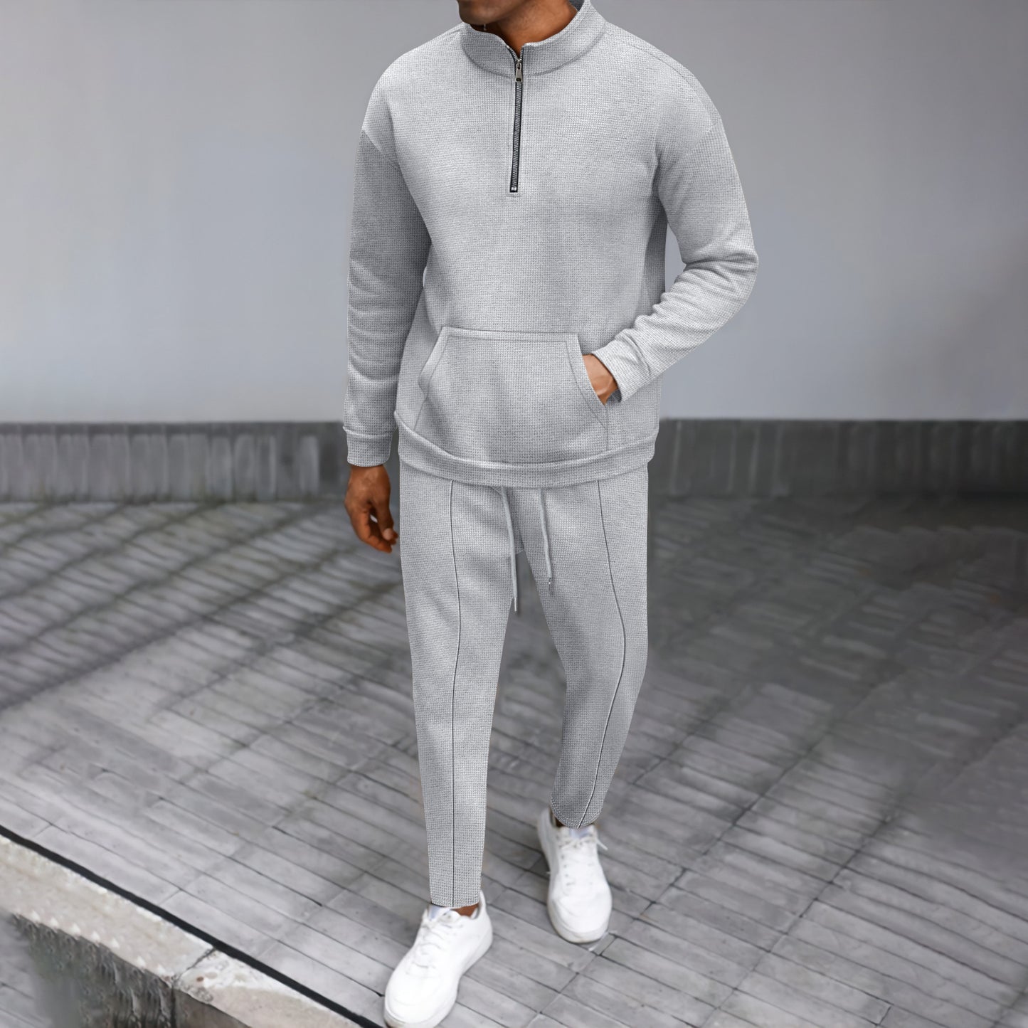 Turtleneck Zip Sweater & Trousers Set
