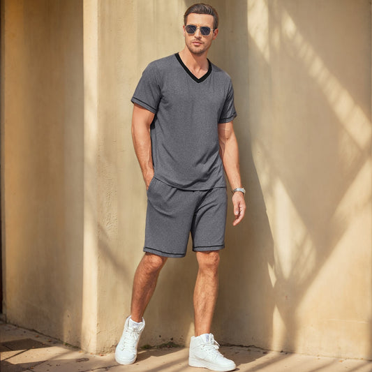 Men’s Milk Silk T-Shirt & Shorts Set