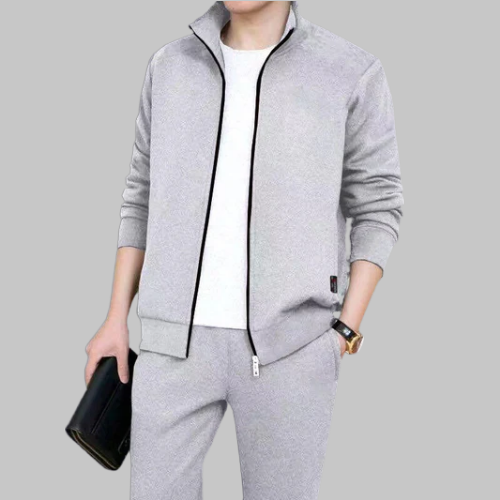 Plus Size Stand Collar Sport Set