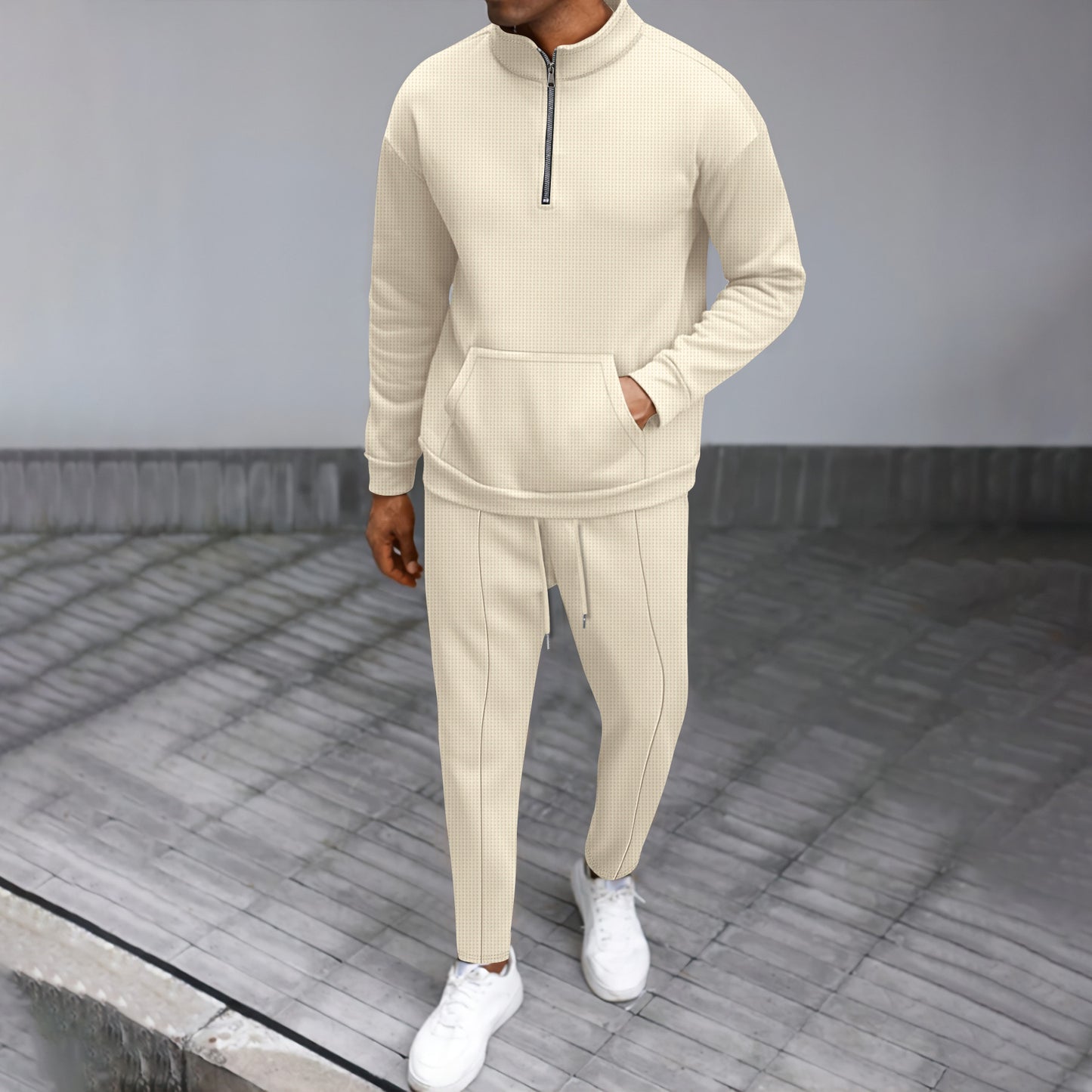 Turtleneck Zip Sweater & Trousers Set