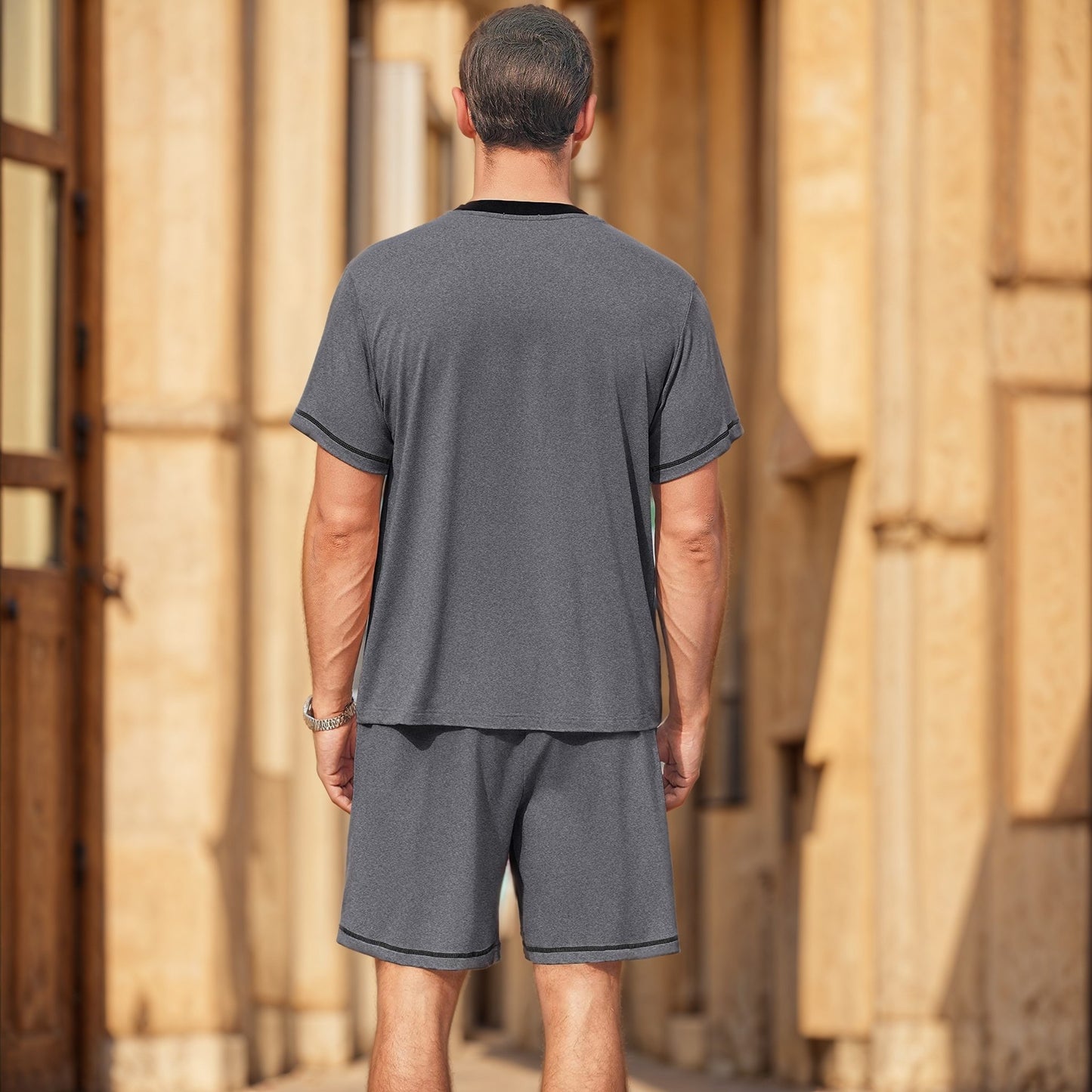 Men’s Milk Silk T-Shirt & Shorts Set
