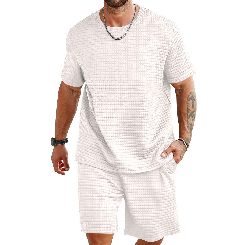 Men’s Solid Color T-Shirt & Shorts Set