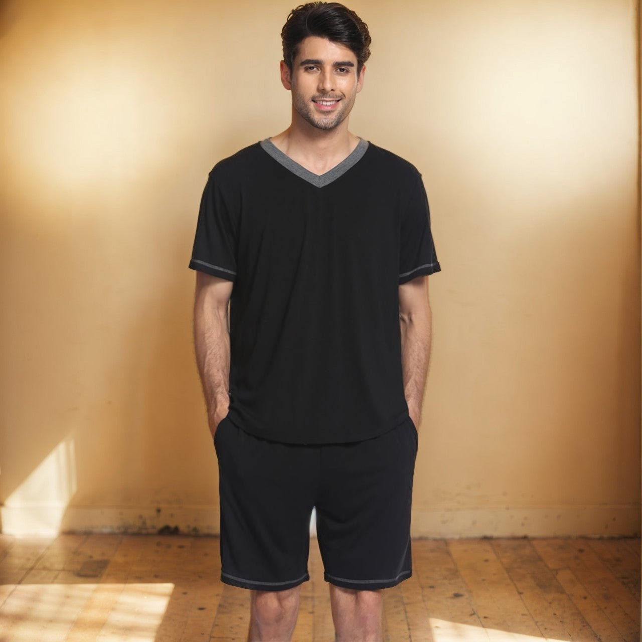 Men’s Milk Silk T-Shirt & Shorts Set