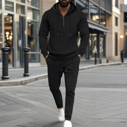 Waffle Hooded Two-Piece Set