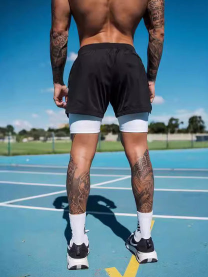 Men’s Quick-Dry Double-Layer Running Shorts