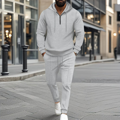 Waffle Hooded Two-Piece Set