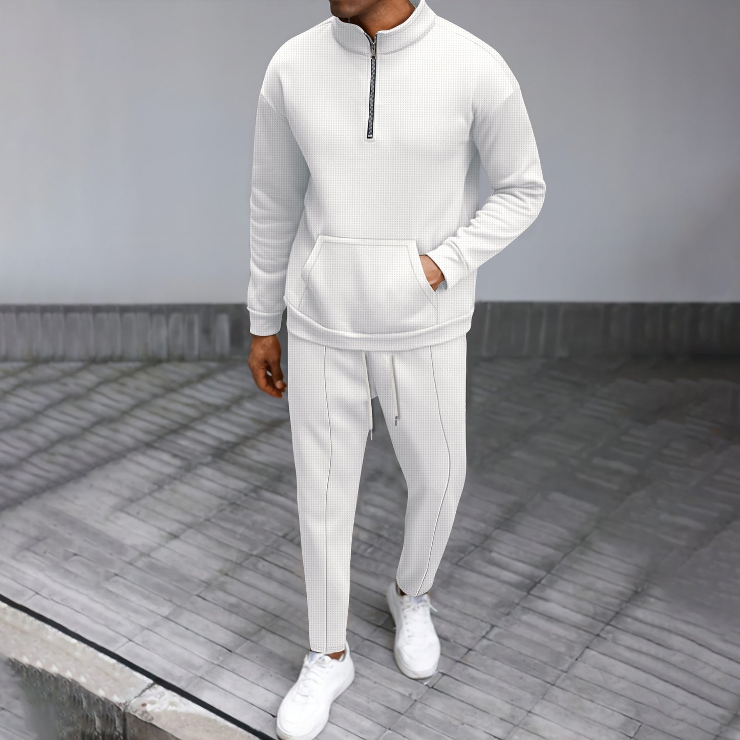 Turtleneck Zip Sweater & Trousers Set