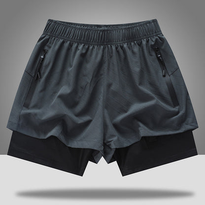 Men's Loose Quick Drying Lined Anti Glare Double-layer Shorts