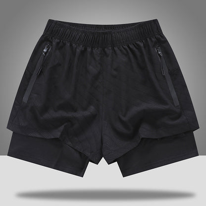 Men's Loose Quick Drying Lined Anti Glare Double-layer Shorts