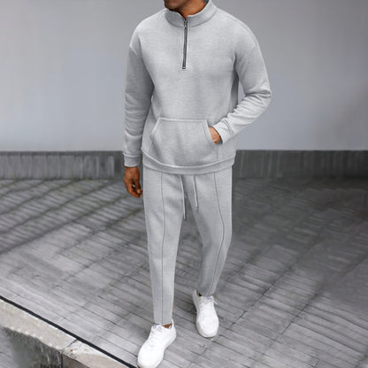 Turtleneck Zip Sweater & Trousers Set
