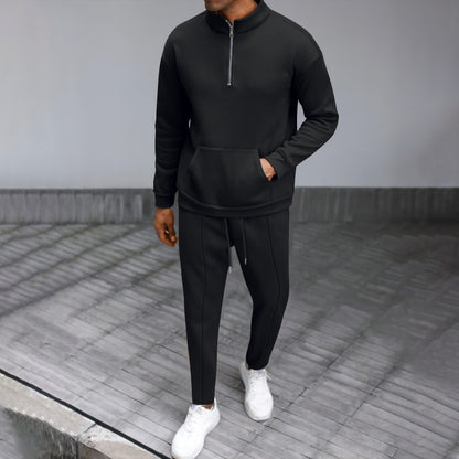 Turtleneck Zip Sweater & Trousers Set